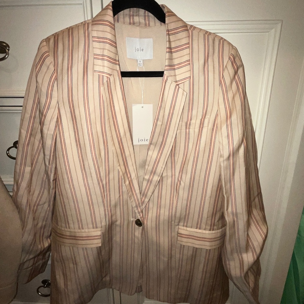 Joie Kishina C Peach Cream One Button Blazer Women’s Size 8